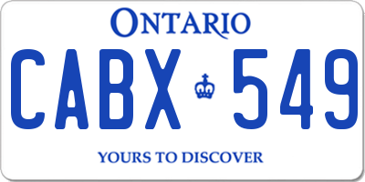 ON license plate CABX549