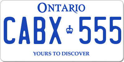 ON license plate CABX555