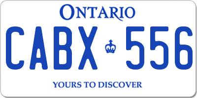 ON license plate CABX556