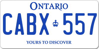 ON license plate CABX557