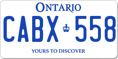 ON license plate CABX558