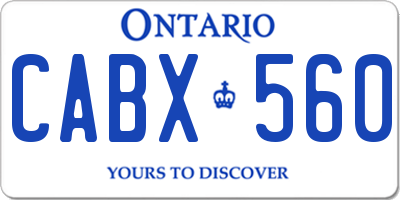 ON license plate CABX560