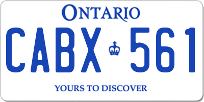 ON license plate CABX561