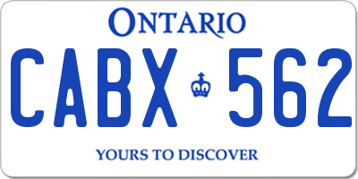 ON license plate CABX562