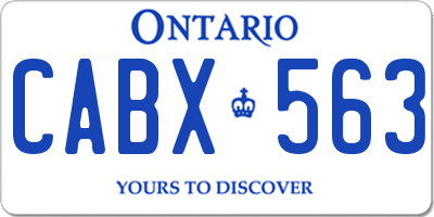 ON license plate CABX563