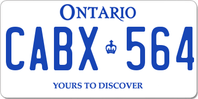 ON license plate CABX564