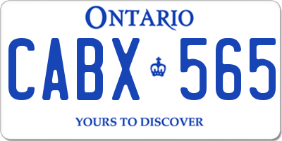 ON license plate CABX565