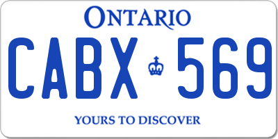 ON license plate CABX569