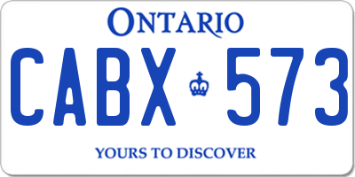 ON license plate CABX573