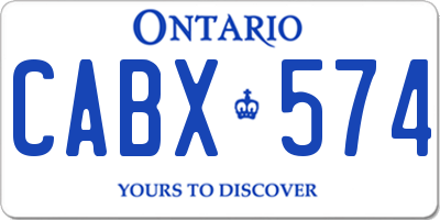 ON license plate CABX574