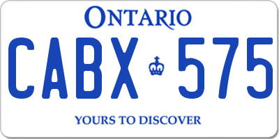 ON license plate CABX575