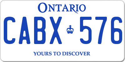 ON license plate CABX576