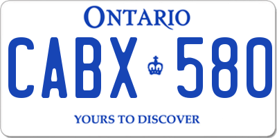 ON license plate CABX580