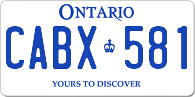 ON license plate CABX581