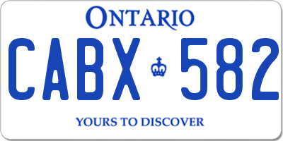 ON license plate CABX582