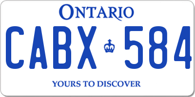 ON license plate CABX584