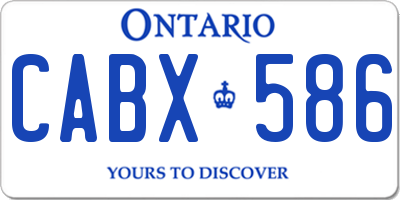 ON license plate CABX586