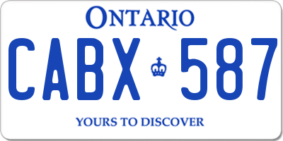 ON license plate CABX587