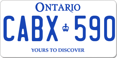 ON license plate CABX590