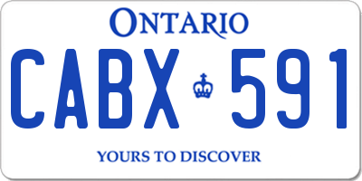 ON license plate CABX591