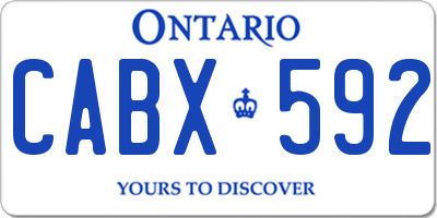 ON license plate CABX592