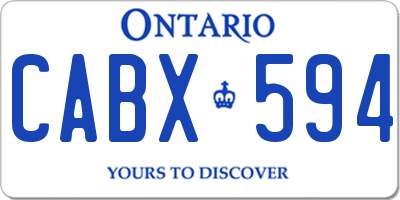 ON license plate CABX594