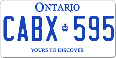 ON license plate CABX595