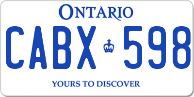 ON license plate CABX598