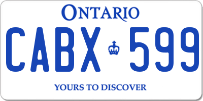 ON license plate CABX599