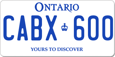 ON license plate CABX600