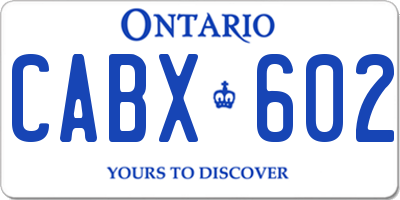 ON license plate CABX602