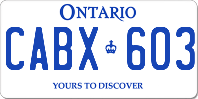 ON license plate CABX603