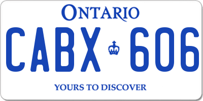 ON license plate CABX606