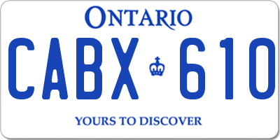 ON license plate CABX610