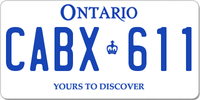 ON license plate CABX611