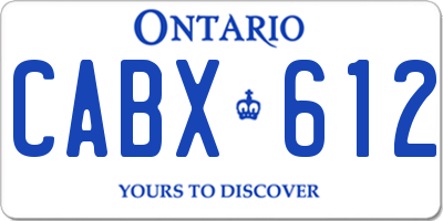 ON license plate CABX612