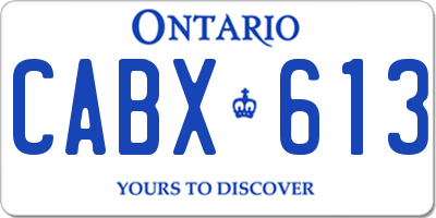 ON license plate CABX613