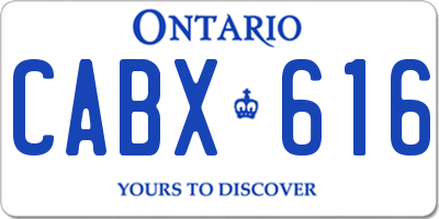 ON license plate CABX616