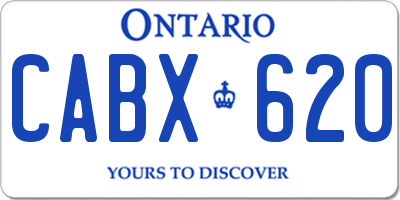 ON license plate CABX620