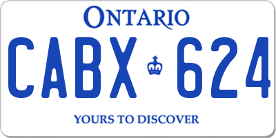 ON license plate CABX624