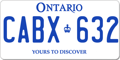 ON license plate CABX632