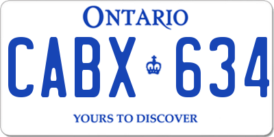 ON license plate CABX634