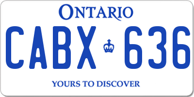 ON license plate CABX636