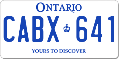 ON license plate CABX641