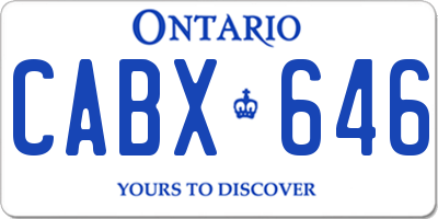 ON license plate CABX646