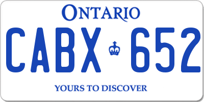 ON license plate CABX652