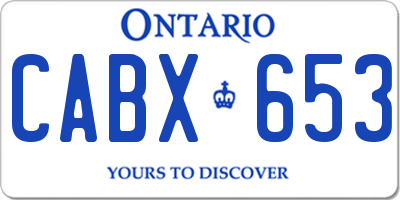 ON license plate CABX653