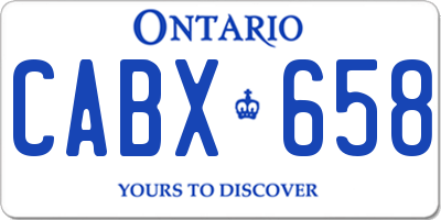 ON license plate CABX658