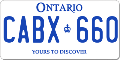 ON license plate CABX660