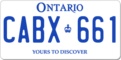 ON license plate CABX661